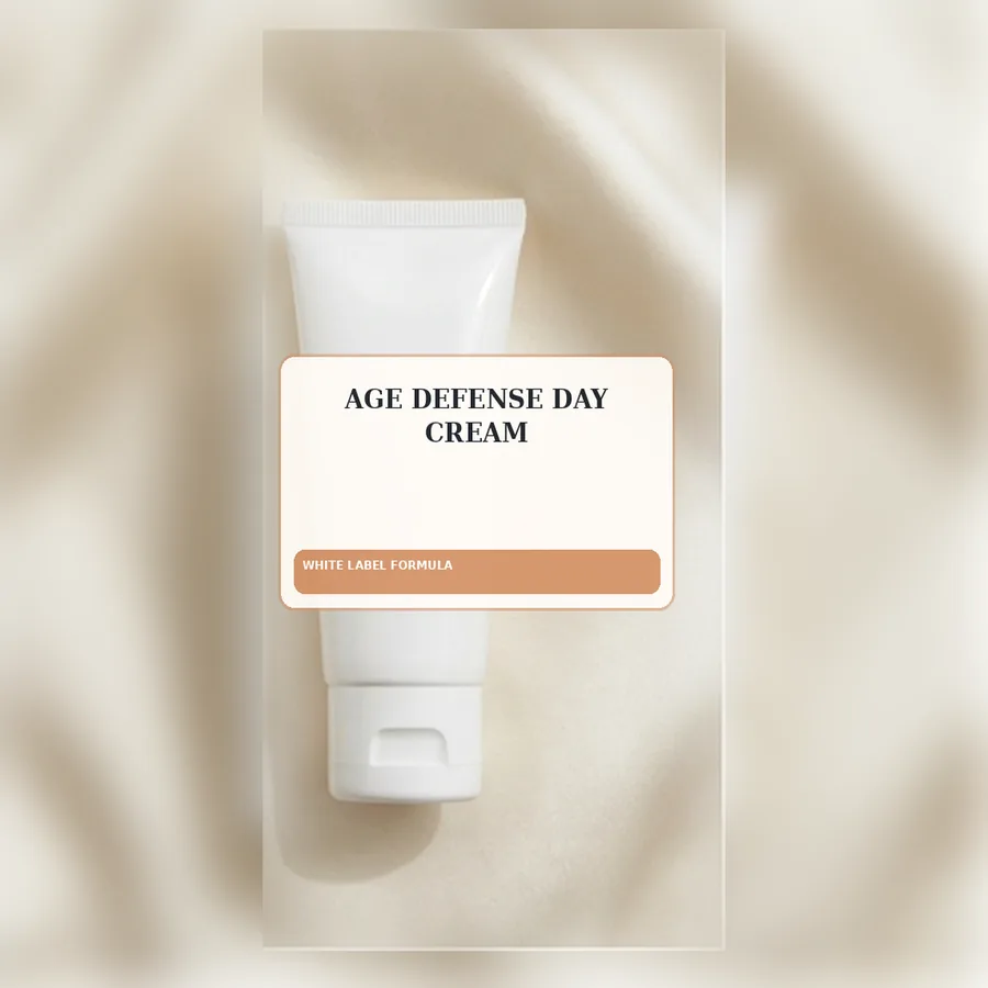 Age Defense Day Cream White Label Formula — Squeeze tube private label packaging