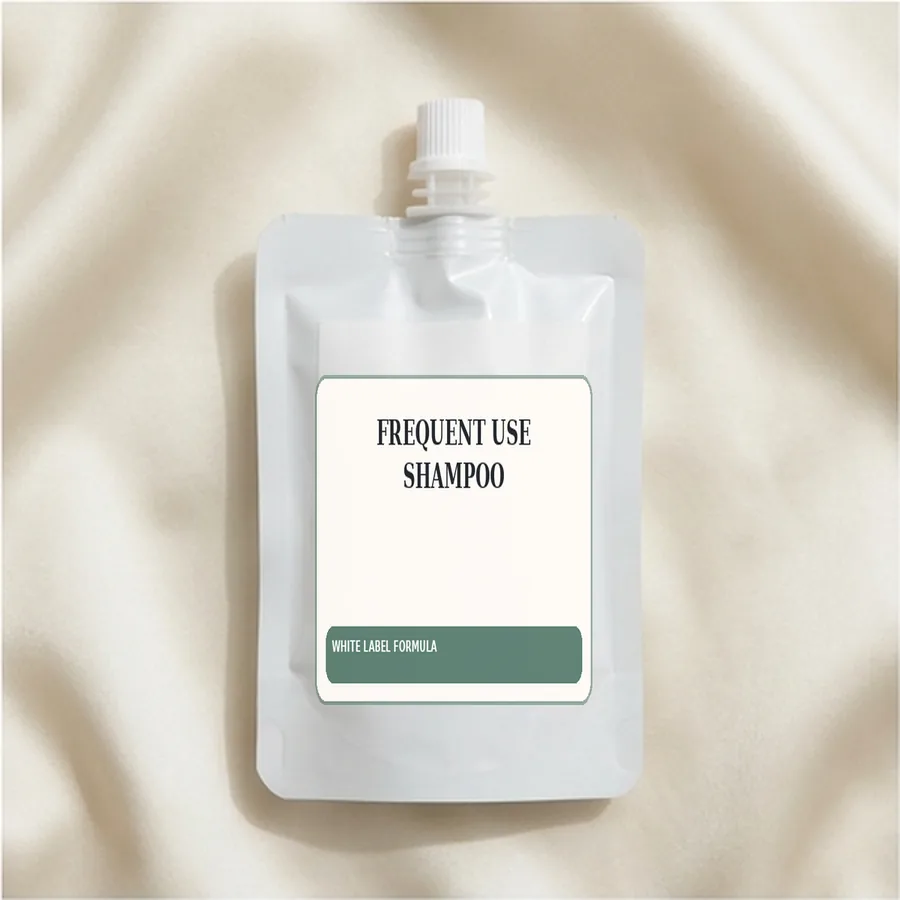 Frequent Use Shampoo White Label Formula — Spout sachet private label packaging