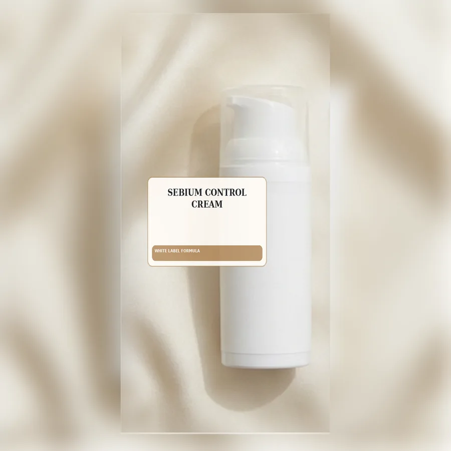 Sebium Control Cream White Label Formula — Airless pump private label packaging